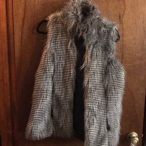 Miss Ashley Faux Racoon Fur Vest ~ Size L~ Lined